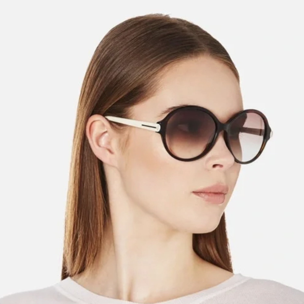 NWT Tom Ford FT0343 Havana Round 59mm Sunglasses